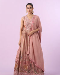 Mohey Women Elegant Pink Art Silk Anarkali