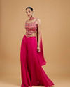 Mohey Women Graceful Pink Chinon Indo Western
