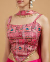 Mohey Women Graceful Pink Chinon Indo Western
