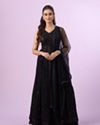 Black Georgette Anarkali Stitched Suit