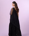 Mohey Women Black Georgette Anarkali Stitched Suit