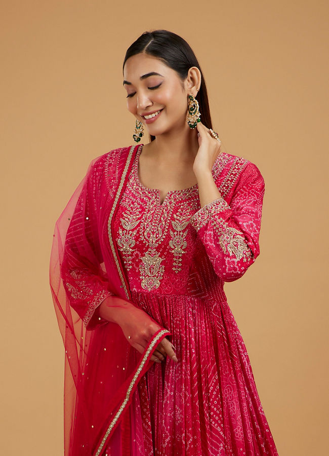 Mohey Women Pink Enchantress Anarkali Suit