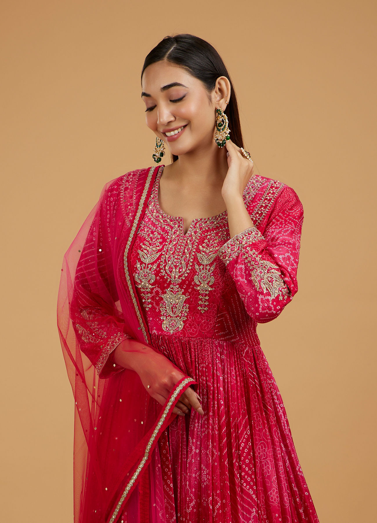 Mohey Women Pink Enchantress Anarkali Suit