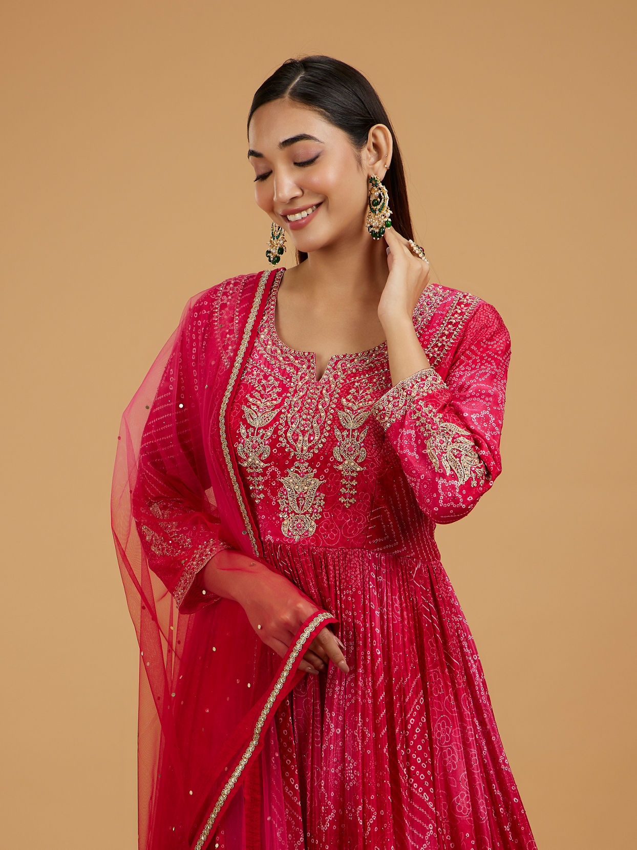 Mohey Women Pink Enchantress Anarkali Suit