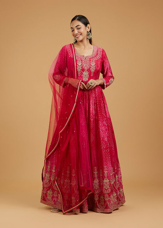 Mohey Women Pink Enchantress Anarkali Suit
