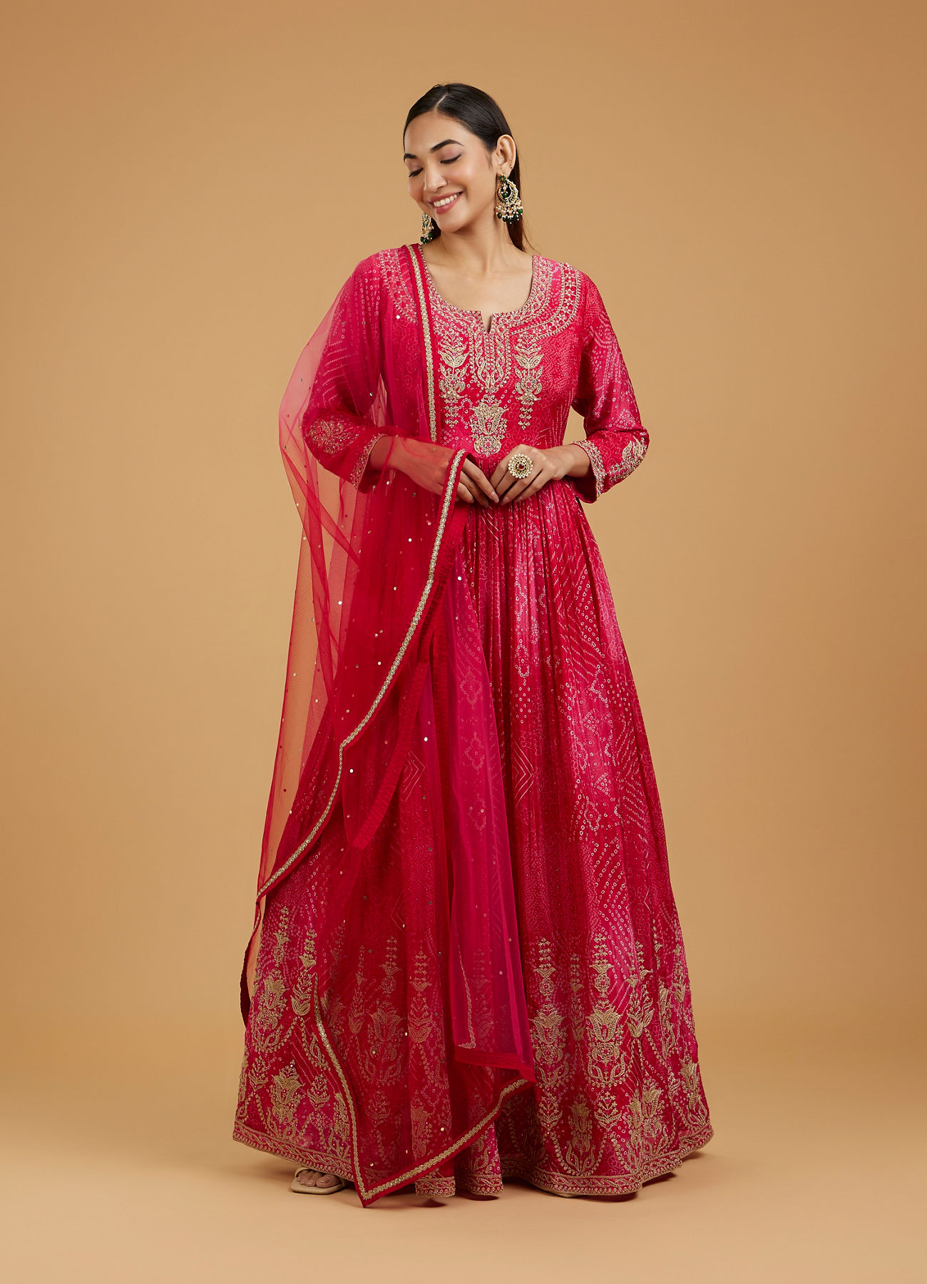 Mohey Women Pink Enchantress Anarkali Suit