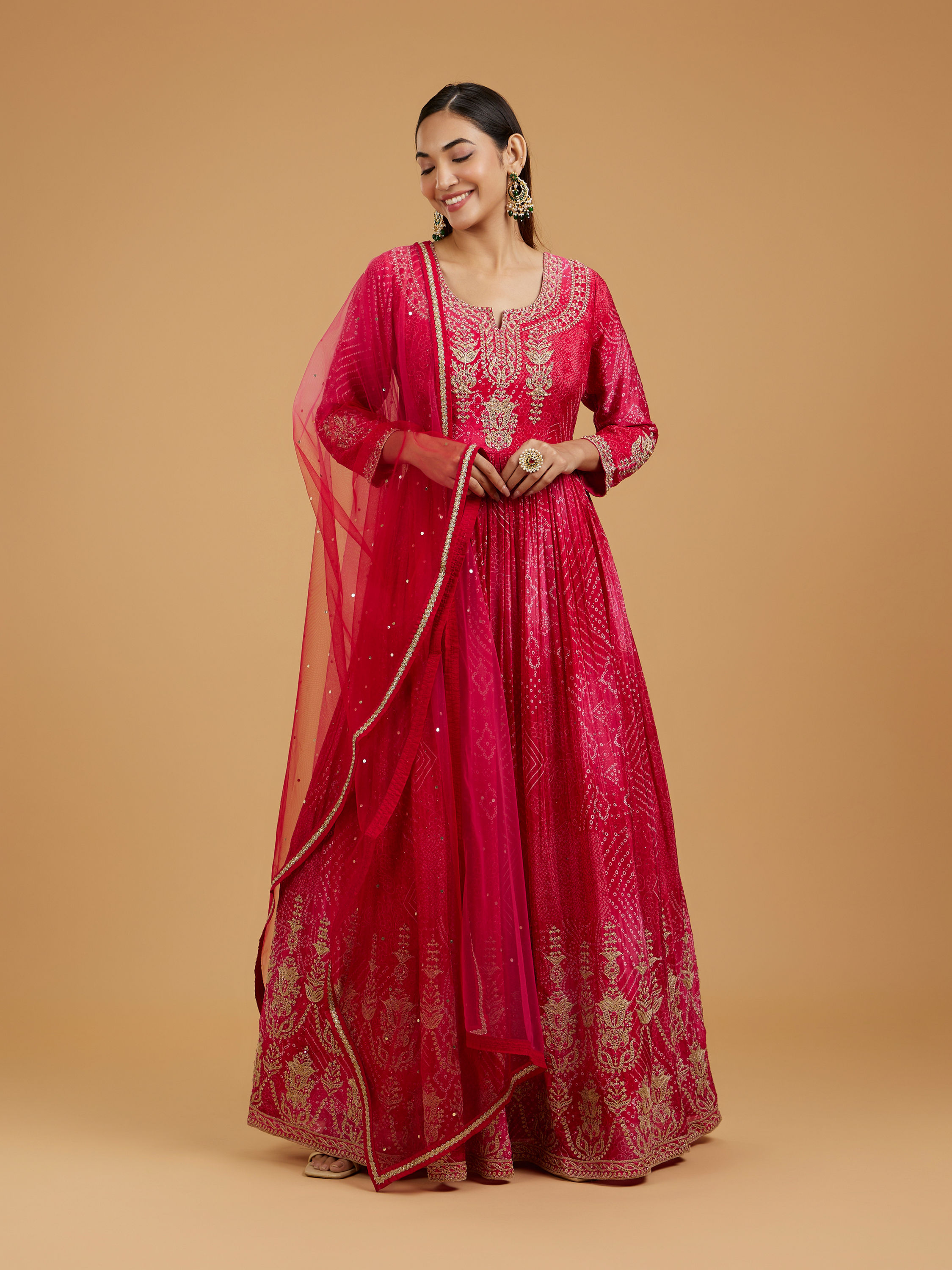 Mohey Women Pink Enchantress Anarkali Suit