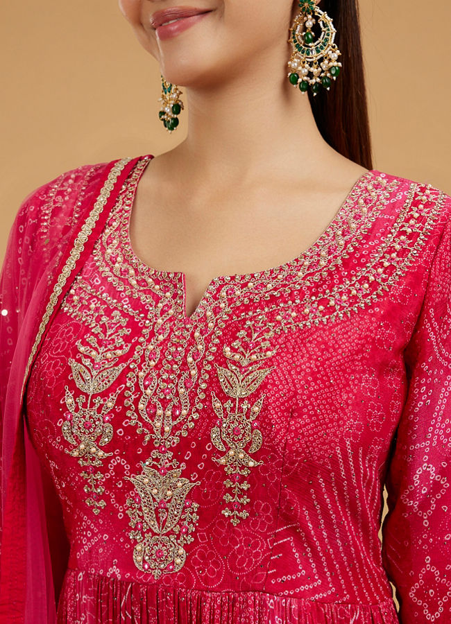 Mohey Women Pink Enchantress Anarkali Suit