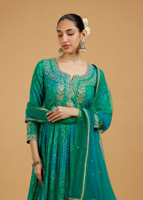 Mohey Women Emerald Elegance Anarkali Suit