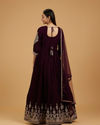 Mohey Women Dazzling Wine Georgette Anarkali Suit