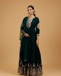 Mohey Women Exquisite Bottle Green Anarkali Suit