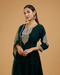 Mohey Women Exquisite Bottle Green Anarkali Suit