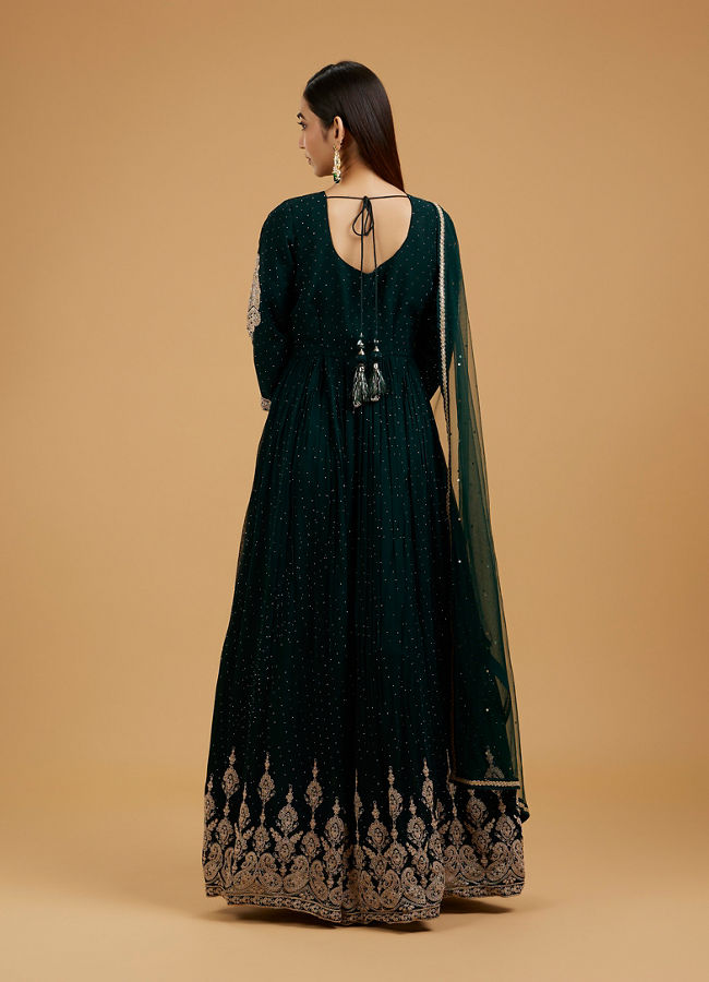 Mohey Women Exquisite Bottle Green Anarkali Suit