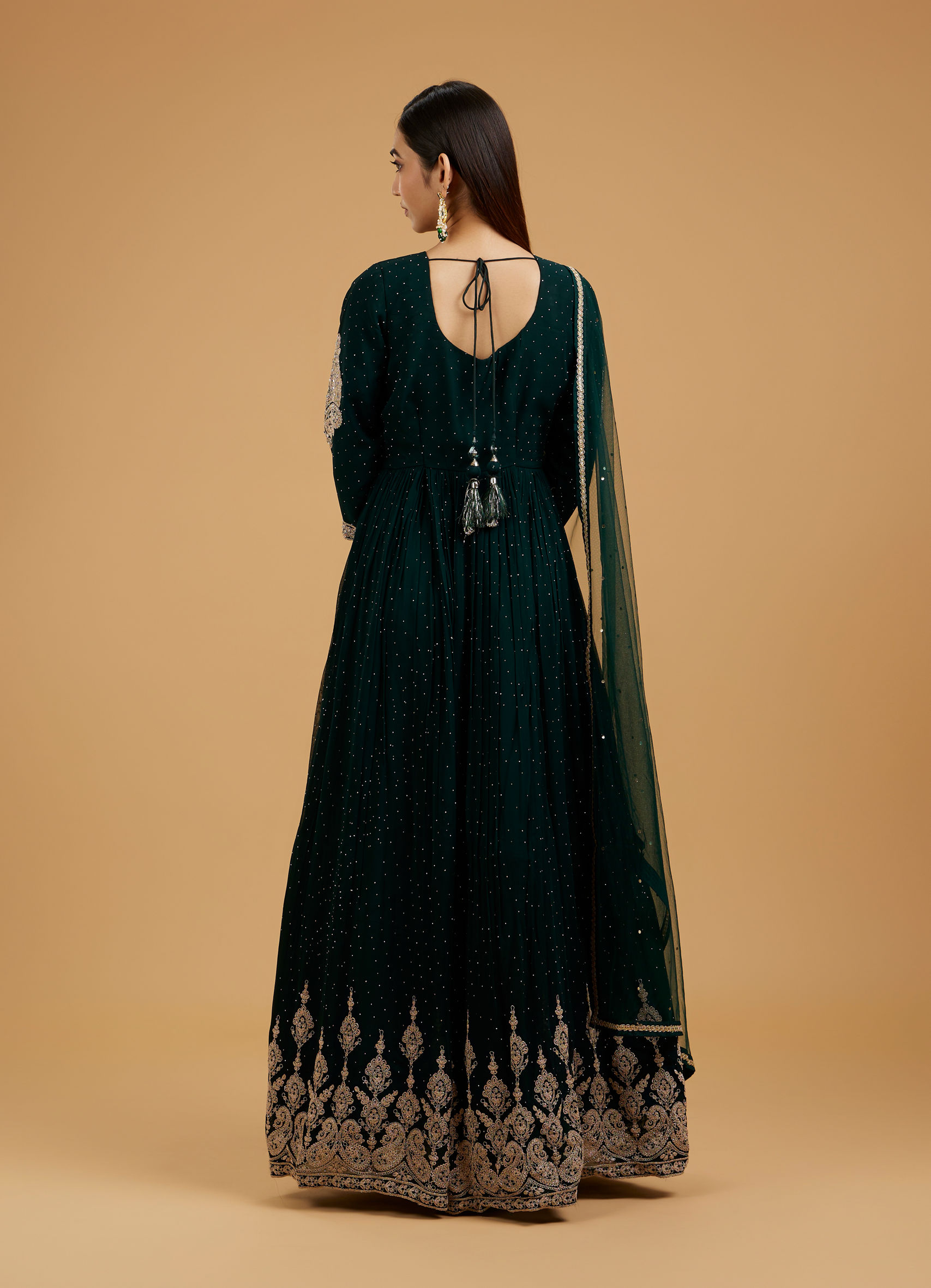 bottle green anarkali dress Buy Exquisite Suit Online in India @Mohey #parkar-polka
