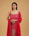 Mohey Women Regal Georgette Red Palazzo Suit