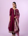 Regal Wine Stitched Anarkali Suit