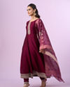 Mohey Women Regal Wine Stitched Anarkali Suit