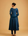Mohey Women Teal Blue Sequined Anarkali Suit with Embroidered Neckline