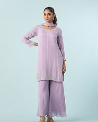 Mohey Women Purple Enchantment Chinon Palazzo Suit