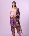 Purple Chinon Splendor Palazzo Suit