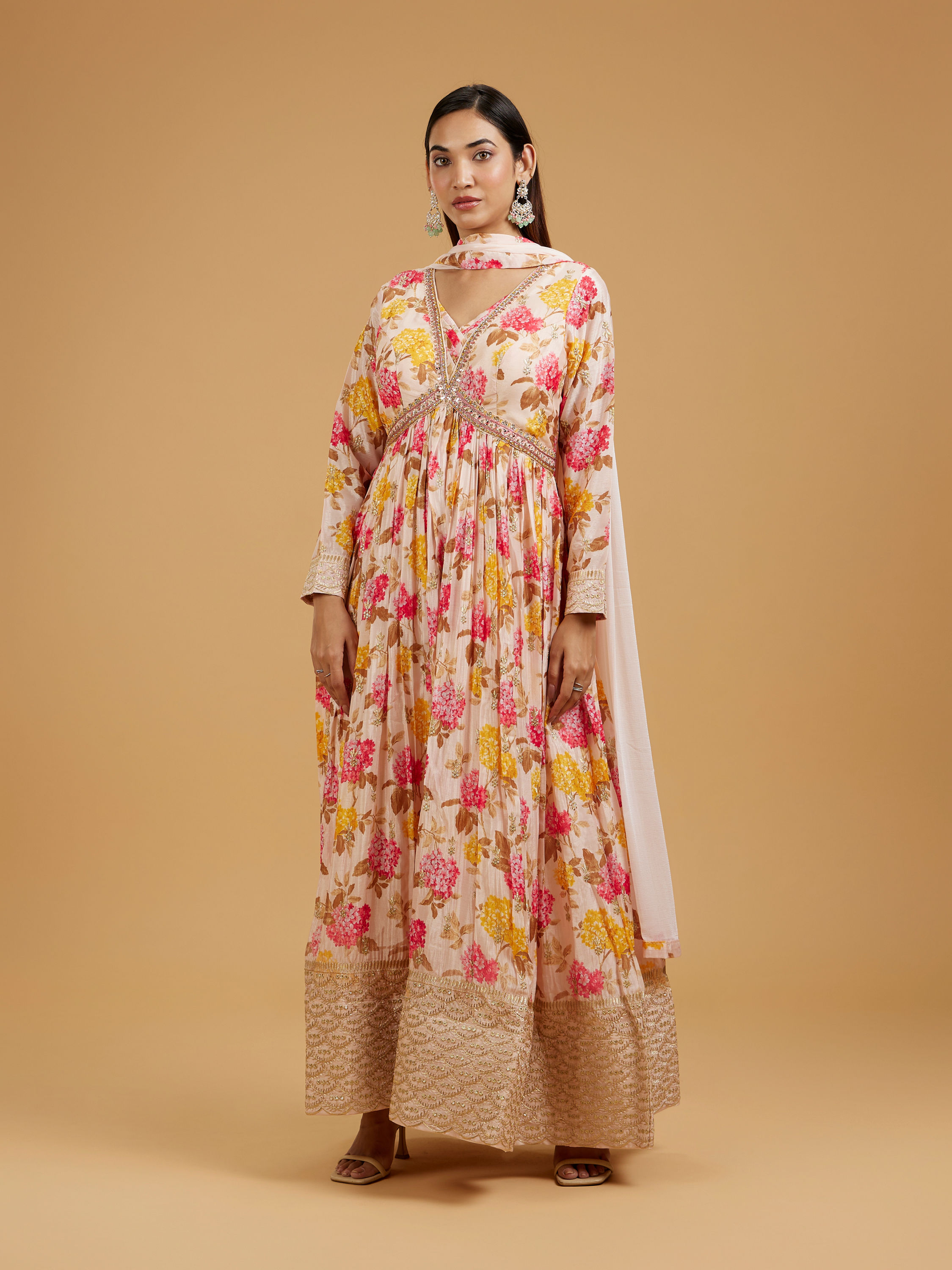 Mohey Women Cream Enchantress Anarkali Suit