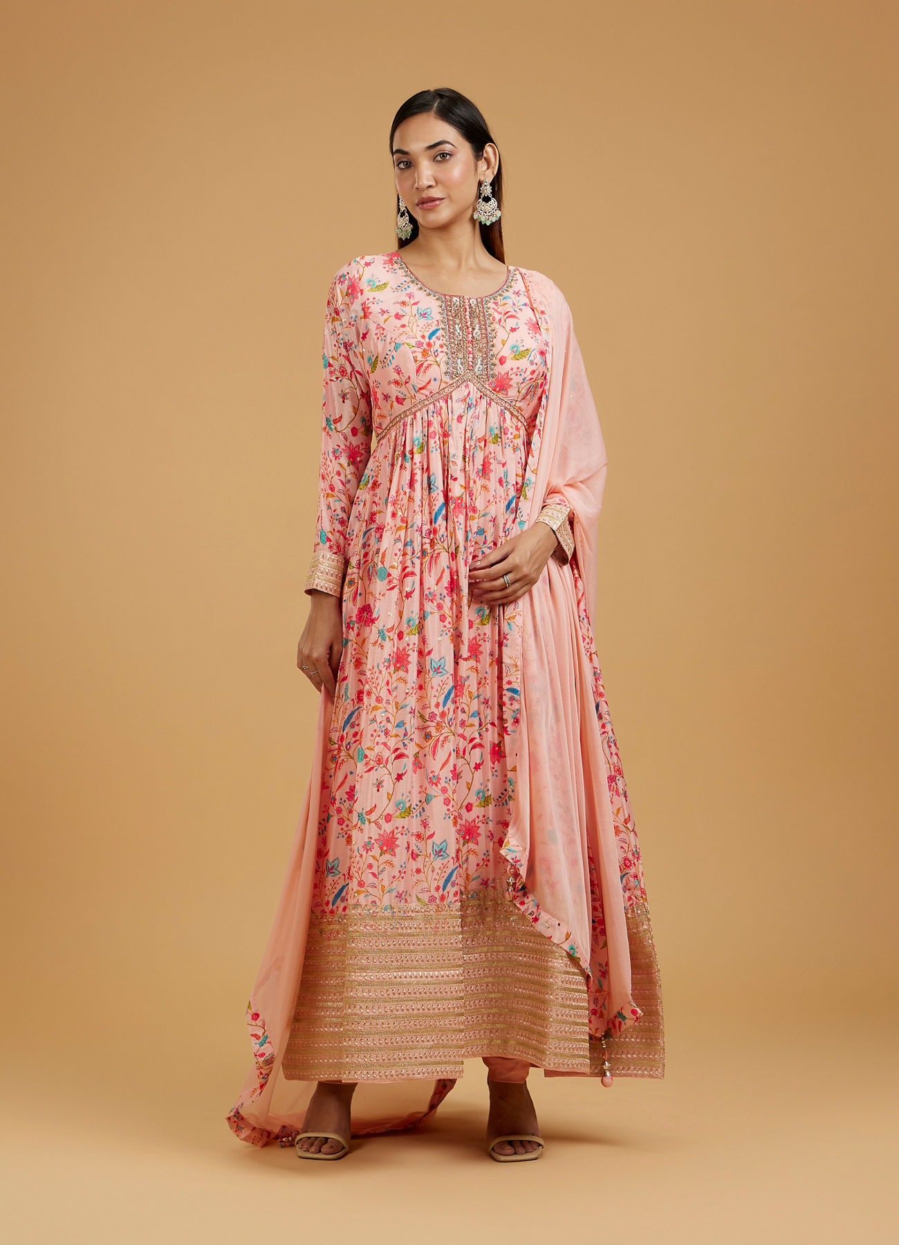 Mohey Women Pink Anarkali Dream Stitched Suit
