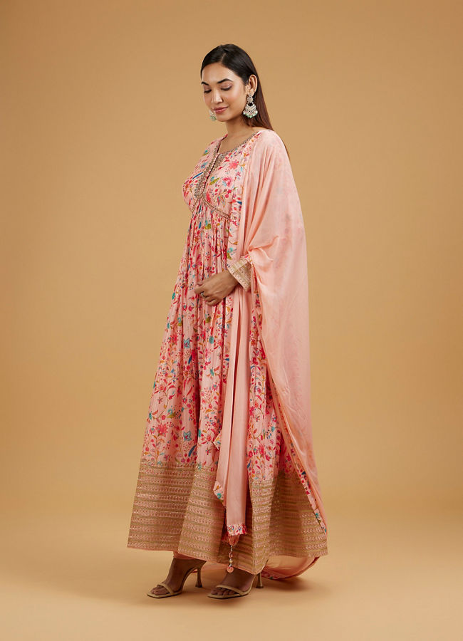 Mohey Women Pink Anarkali Dream Stitched Suit