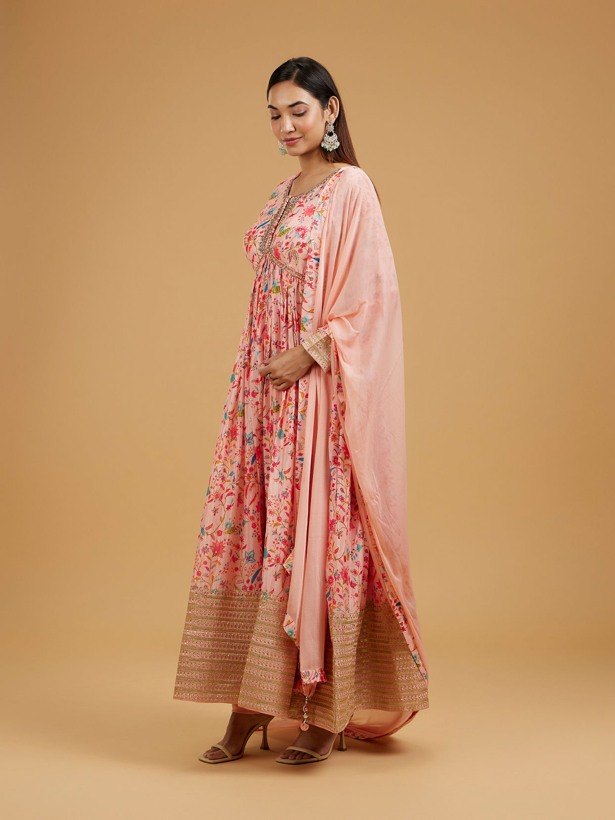 Mohey Women Pink Anarkali Dream Stitched Suit
