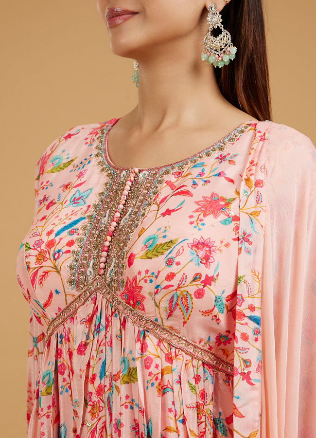 Mohey Women Pink Anarkali Dream Stitched Suit
