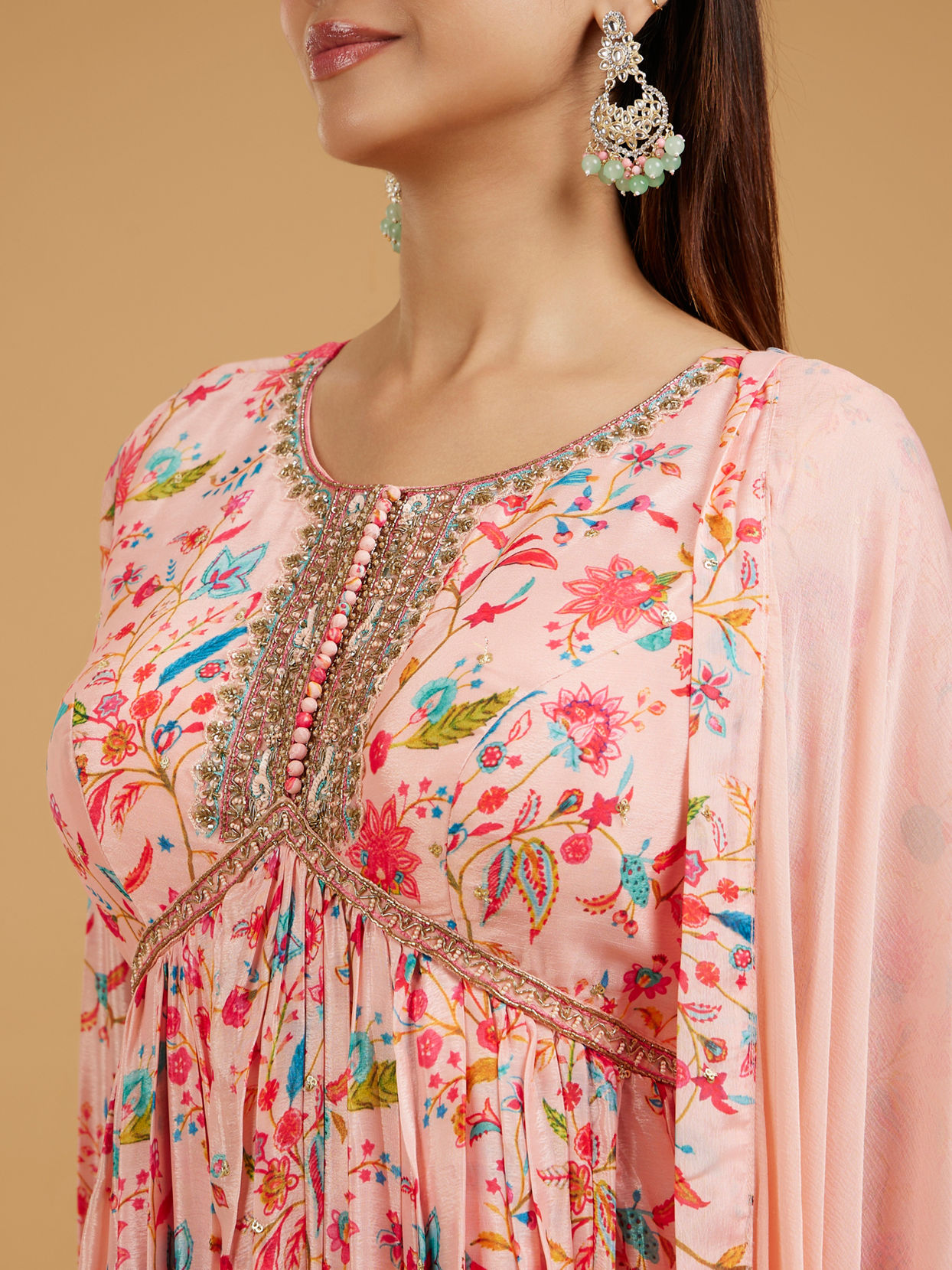 Mohey Women Pink Anarkali Dream Stitched Suit