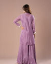 Mohey Women Stunning Purple Chinon Indo Western