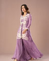 Mohey Women Stunning Purple Chinon Indo Western