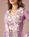 Mohey Women Stunning Purple Chinon Indo Western