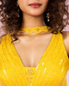 Mohey Women Sun Glow Yellow Georgette Ensemble Indo Western