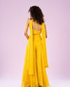 Mohey Women Sun Glow Yellow Georgette Ensemble Indo Western