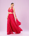 Mohey Women Ravishing Rani Pink Indo-Western Ensemble