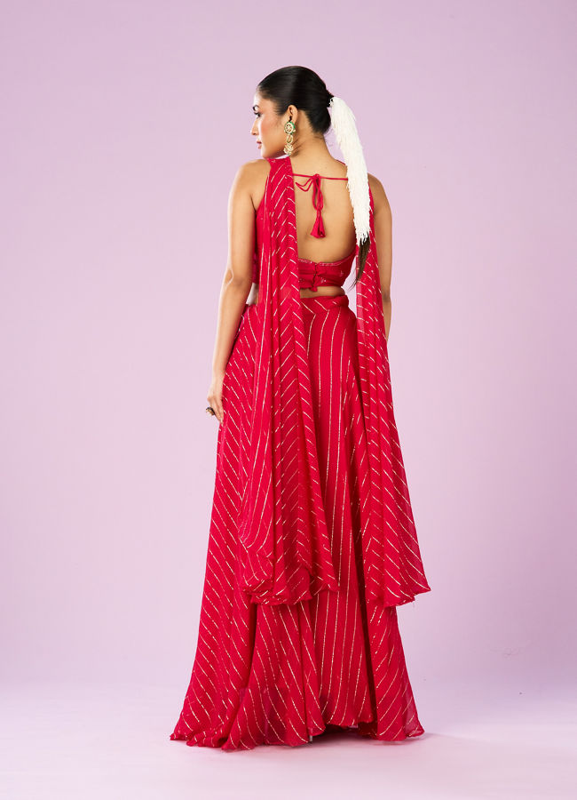 Mohey Women Ravishing Rani Pink Indo-Western Ensemble