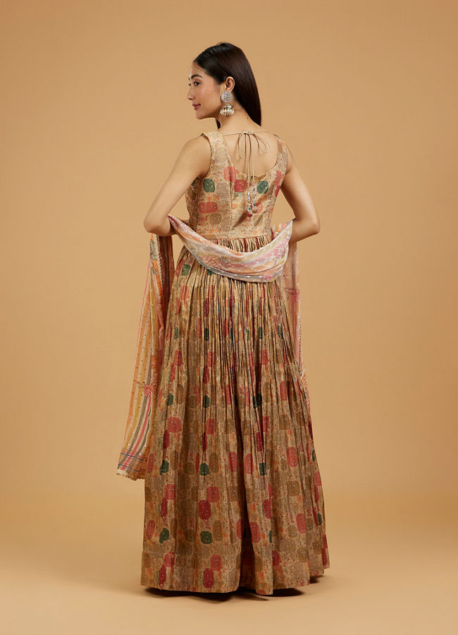 Mohey Women Beige Enthralling Anarkali Suit