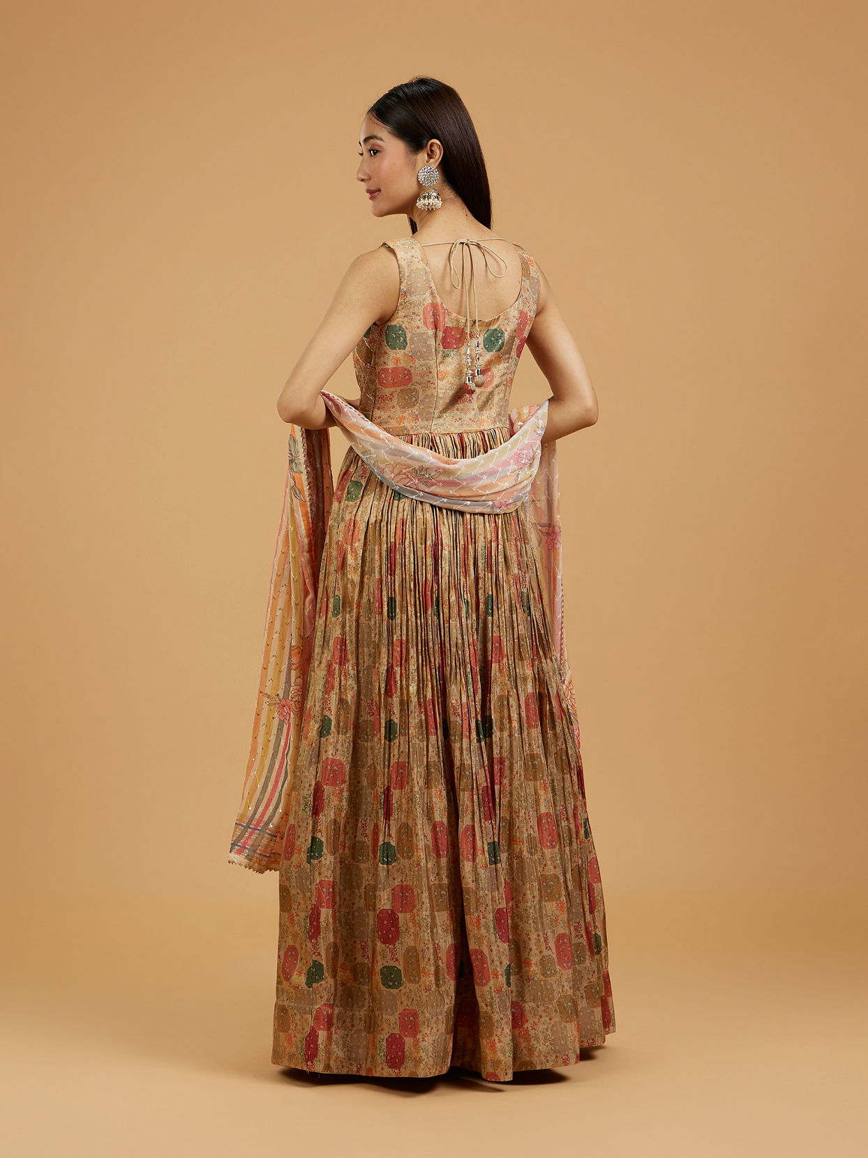 Mohey Women Beige Enthralling Anarkali Suit