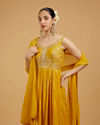 Mohey Women Mustard Yellow Georgette Anarkali Suit