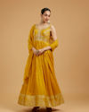 Mohey Women Mustard Yellow Georgette Anarkali Suit