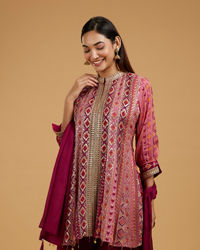 Mohey Women Elegance Embodied Wine Palazzo Suit