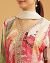 Mohey Women Cream White Abstract Printed Palazzo Suit with Sequin Work