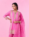 Mohey Women Elegant Pink Georgette Sharara Suit