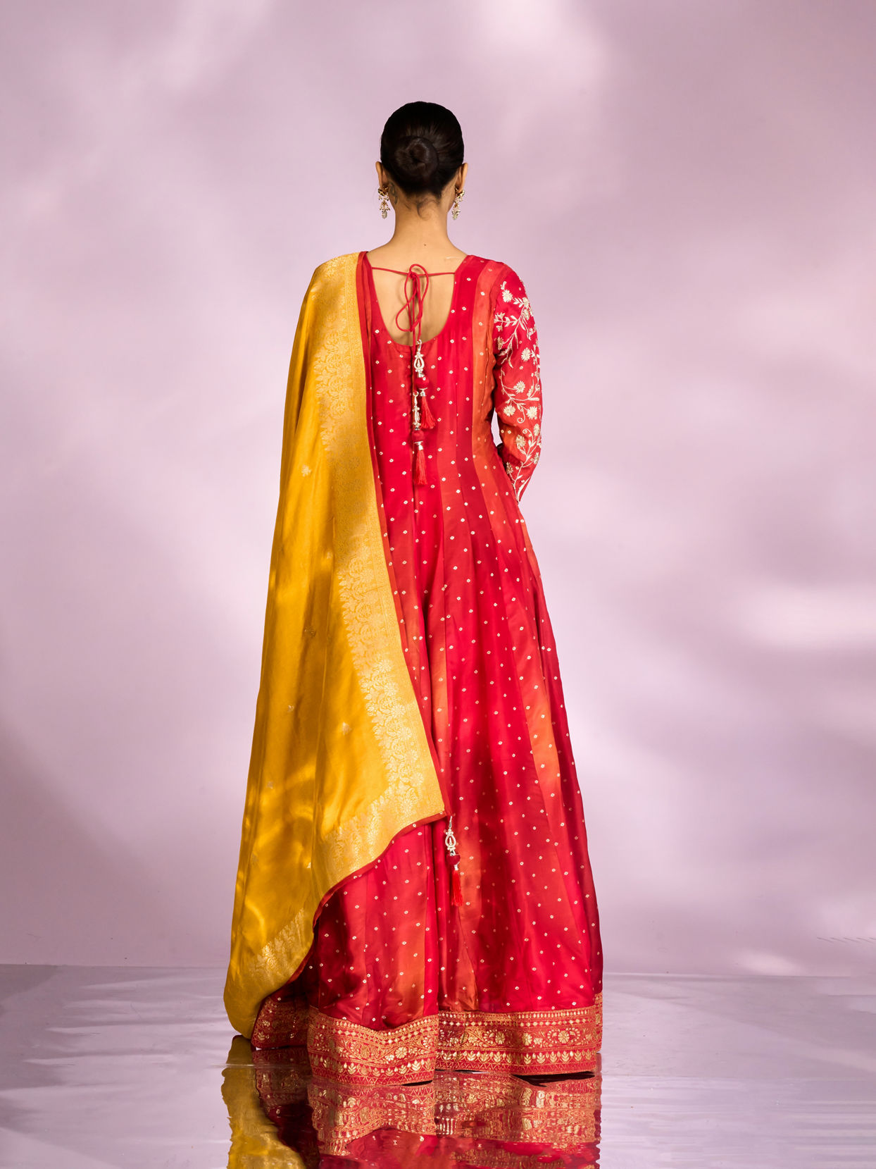 Mohey Women Royal Red Festal Anarkali Suit