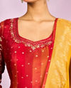 Mohey Women Royal Red Festal Anarkali Suit