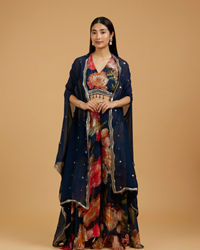 Mohey Women Indigo Blue Charm Indo Western