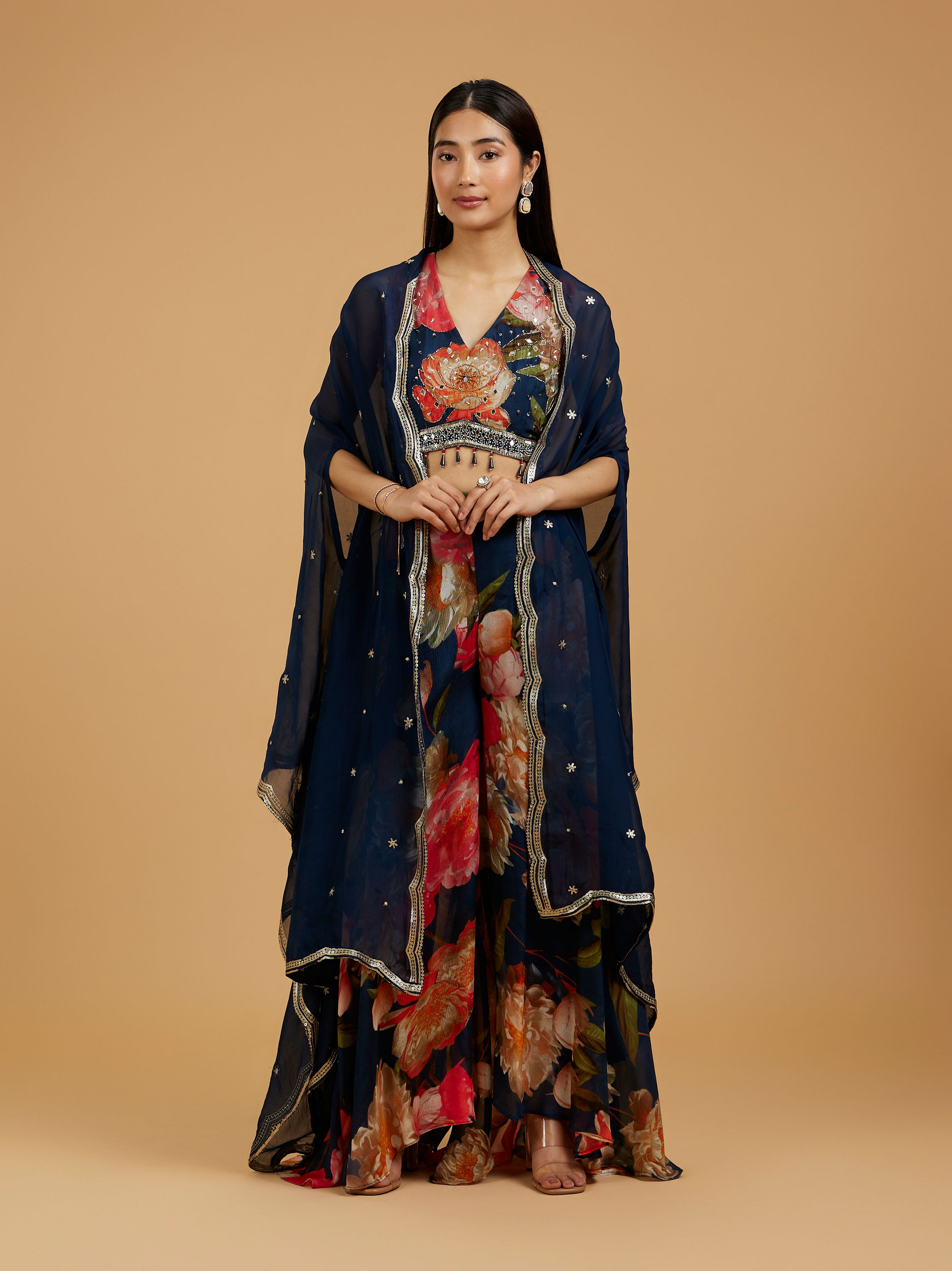 Mohey Women Indigo Blue Charm Indo Western