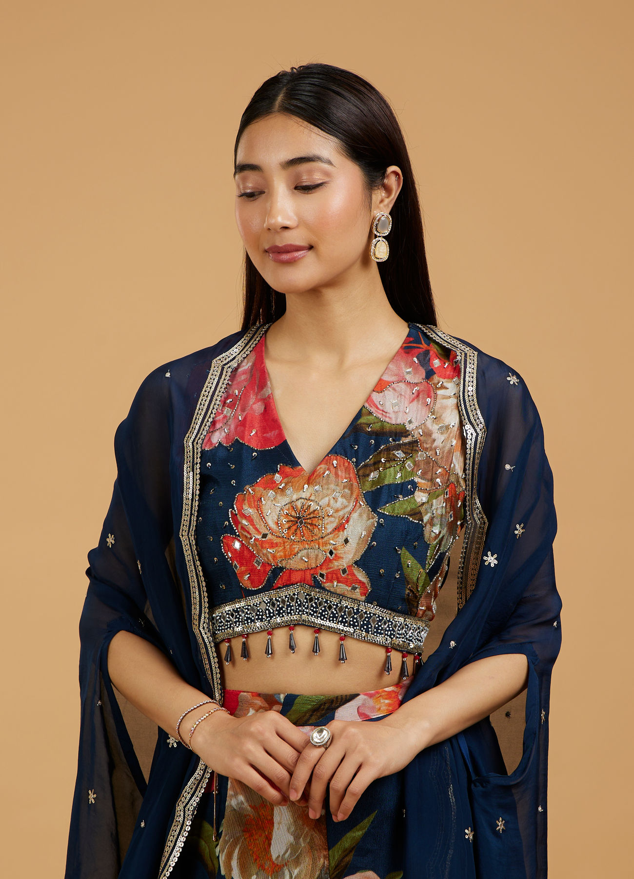 Mohey Women Indigo Blue Charm Indo Western