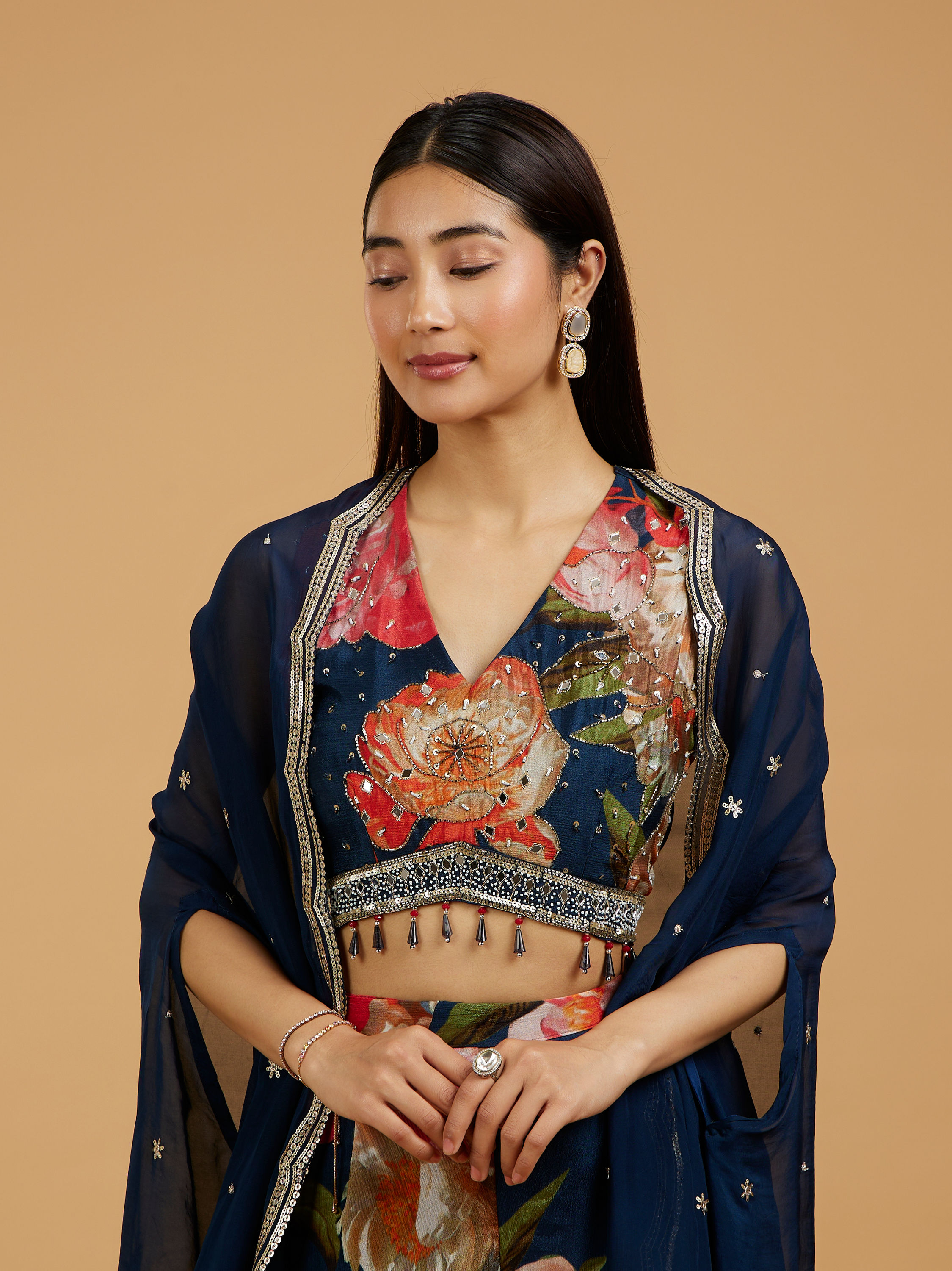 Mohey Women Indigo Blue Charm Indo Western